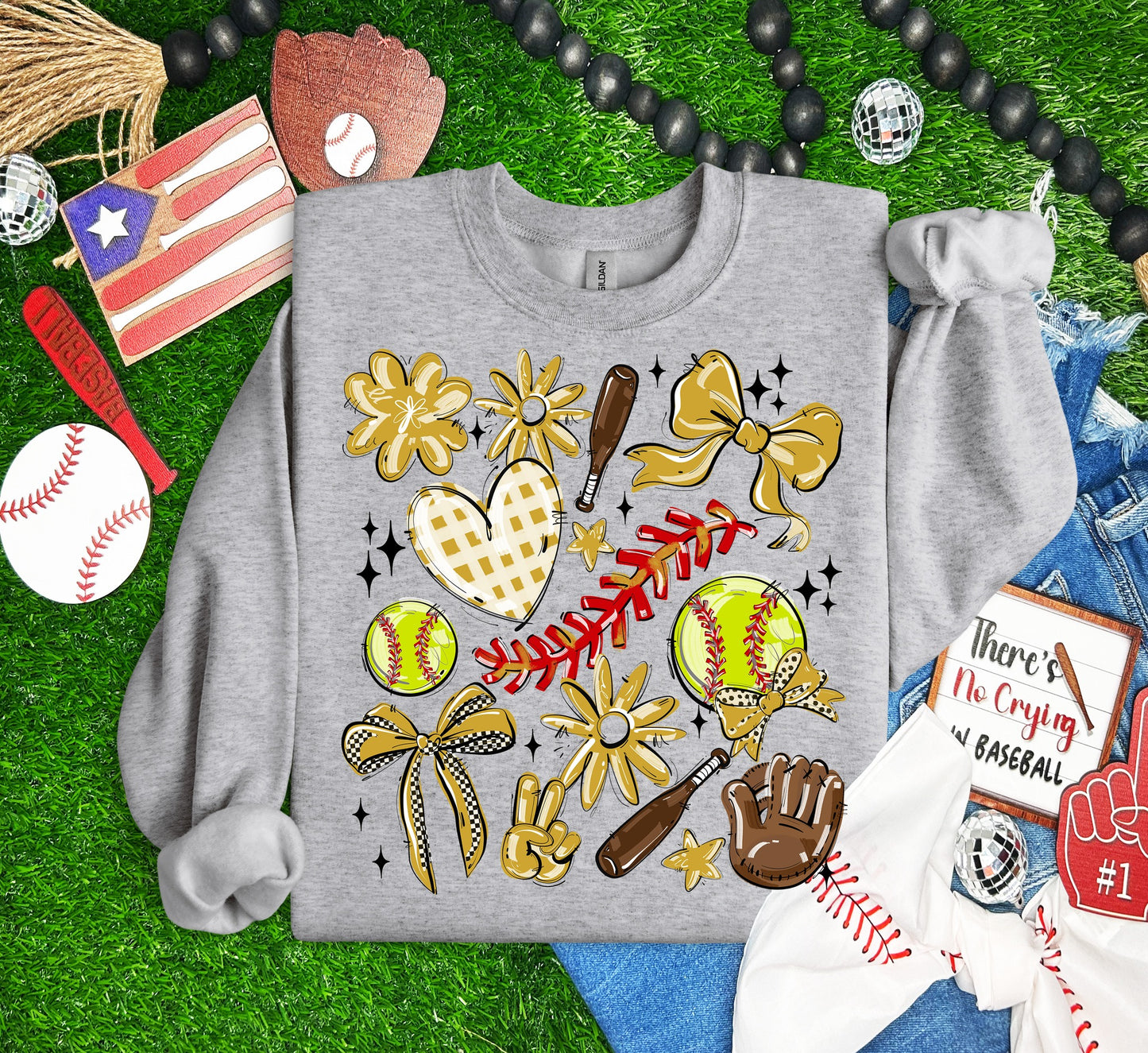 Softball Collage, Any Color, Ready to Press Sublimation or DTF Transfer