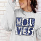 Wolves Blue School Spirit Sublimation or DTF Transfer