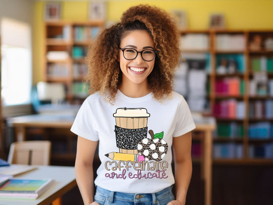 Caffeinate and Educate, Ready to Press DTF Transfer