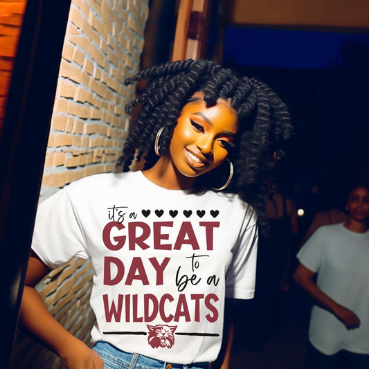 Great day to be a Wildcat Maroon School Spirit Sublimation or DTF Transfer