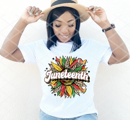 Juneteenth Sunflower, DTF Ready to Press Transfer