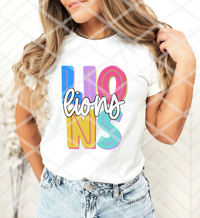 Lions Big and Bright Sublimation, DTF, or HTV Transfer