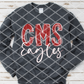 Painted CMS Eagles (white) DTF transfer
