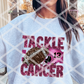 Tackle Cancer Football with Number Sparkle, Breast Cancer, Sublimation or DTF Transfer