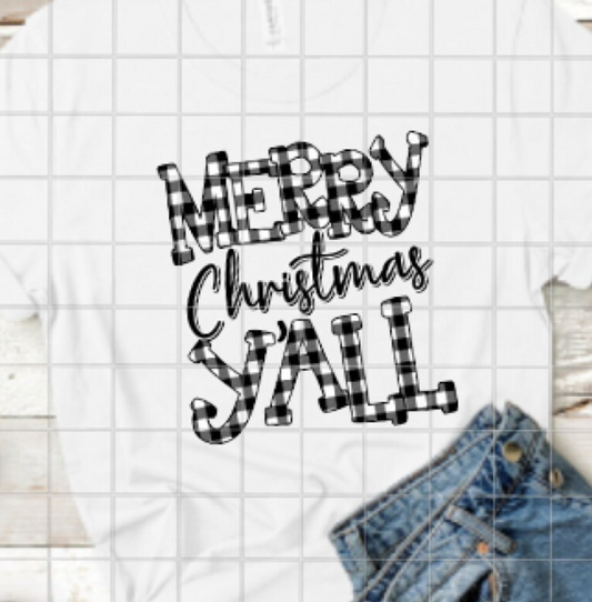 Merry Christmas Y'all Sublimation or DTF Transfer