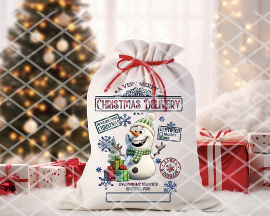 Snowman, Penguin, or Giraffe, Santa Sack Transfer, Ready to Press, Sublimation Transfer