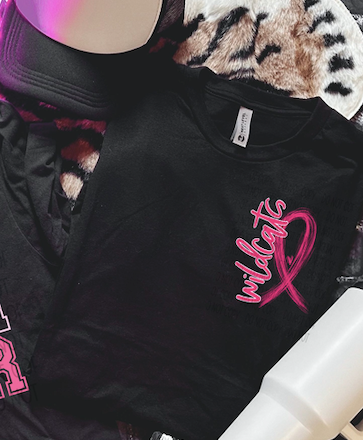 Wildcat Cheer for a Cure with pocket School Spirit Sublimation or DTF Transfer