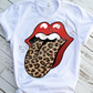 Leopard print tongue, Red Lips, DTF Valentine's Day, Ready to Press