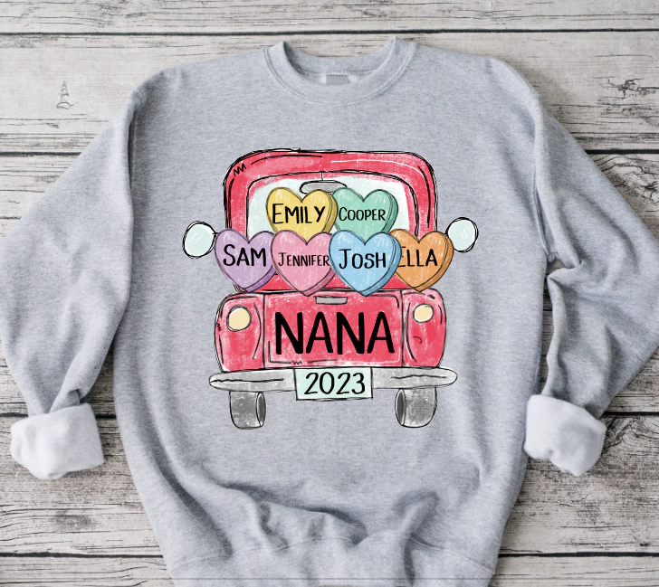 Custom Valentine's Day Truck with Names, Valentine's Day,DTF Ready to Press