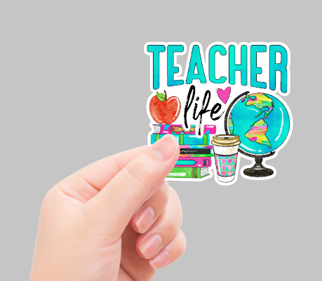 Teacher Occupation Stickers, 4 Pack, Permanent Vinyl Decals ($1.50 each)