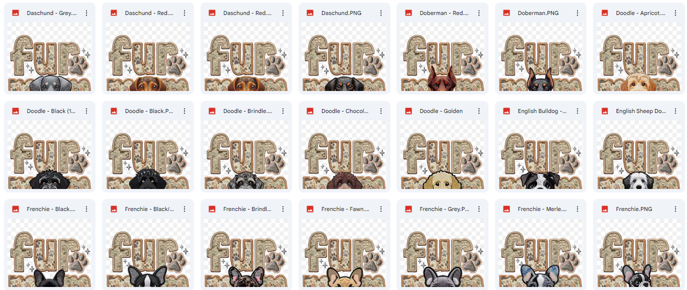 Fur Mom - Pick your dog, Ready to Press Sublimation or DTF Transfer