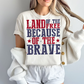 Land of the Free because of the brave, Ready to Press DTF Transfer