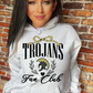 Trojans Fan Club in black School Spirit Sublimation or DTF Transfer