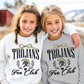 Trojans Fan Club in black School Spirit Sublimation or DTF Transfer
