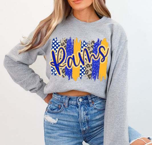 Rams School Spirit Sublimation or DTF Transfer