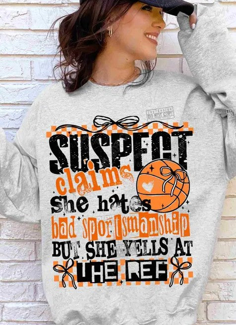 Suspect Basketball, Ready to Press Sublimation or DTF Transfer