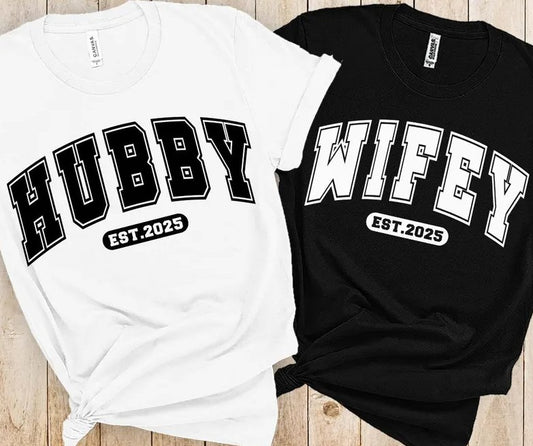 Hubby or Wifey, Wedding Sublimation or DTF Transfers