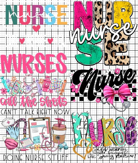 Nurse Gang Sheet 22x36 inches