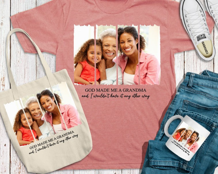 God made me a mama, custom picture,  Sublimation or DTF Transfers