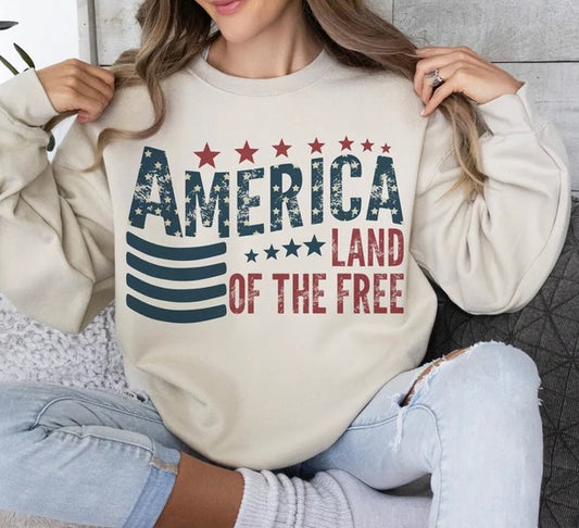America Land of the Free Sublimation or DTF Transfers