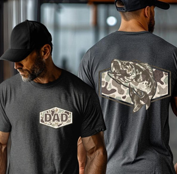 Dad Fishing Camo with Pocket, Sublimation or DTF Transfer