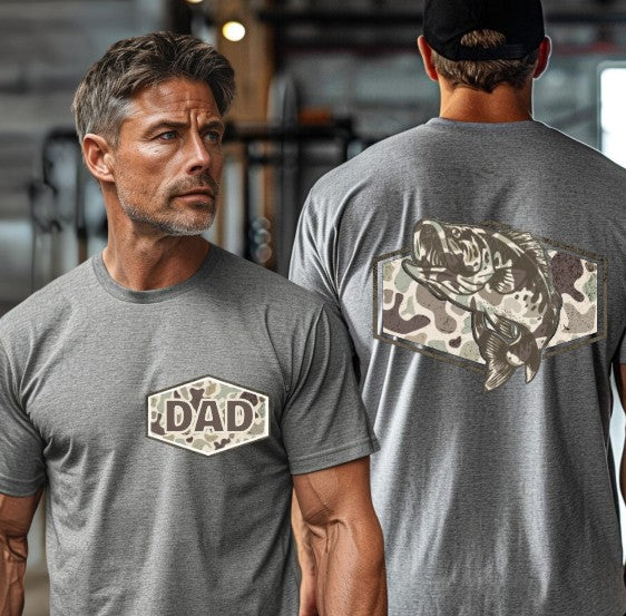 Dad Fishing Camo with Pocket, Sublimation or DTF Transfer