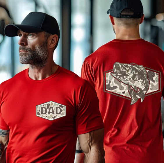 Dad Fishing Camo with Pocket, Sublimation or DTF Transfer