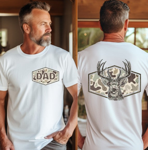 Dad Deer Camo with Pocket, Sublimation or DTF Transfer