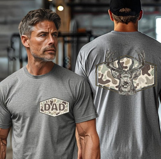 Dad Deer Camo with Pocket, Sublimation or DTF Transfer