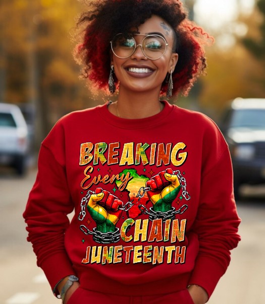 Juneteenth Breaking Every Chain, DTF Ready to Press Transfer