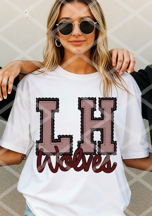LH Wolves Maroon and Black Sublimation or DTF Transfers