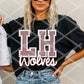 LH Wolves Maroon and White Sublimation or DTF Transfers