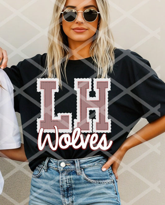 LH Wolves Maroon and White Sublimation or DTF Transfers