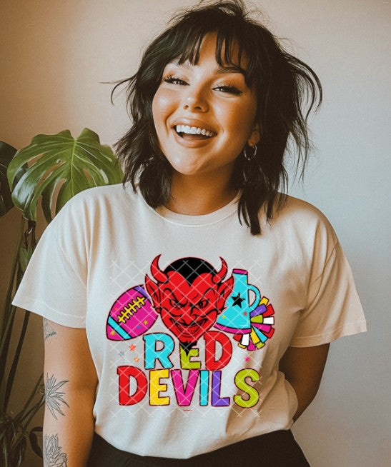 Red Devils Neon Sublimation or DTF Transfers