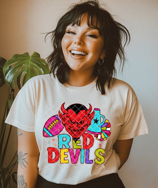 Red Devils Neon Sublimation or DTF Transfers