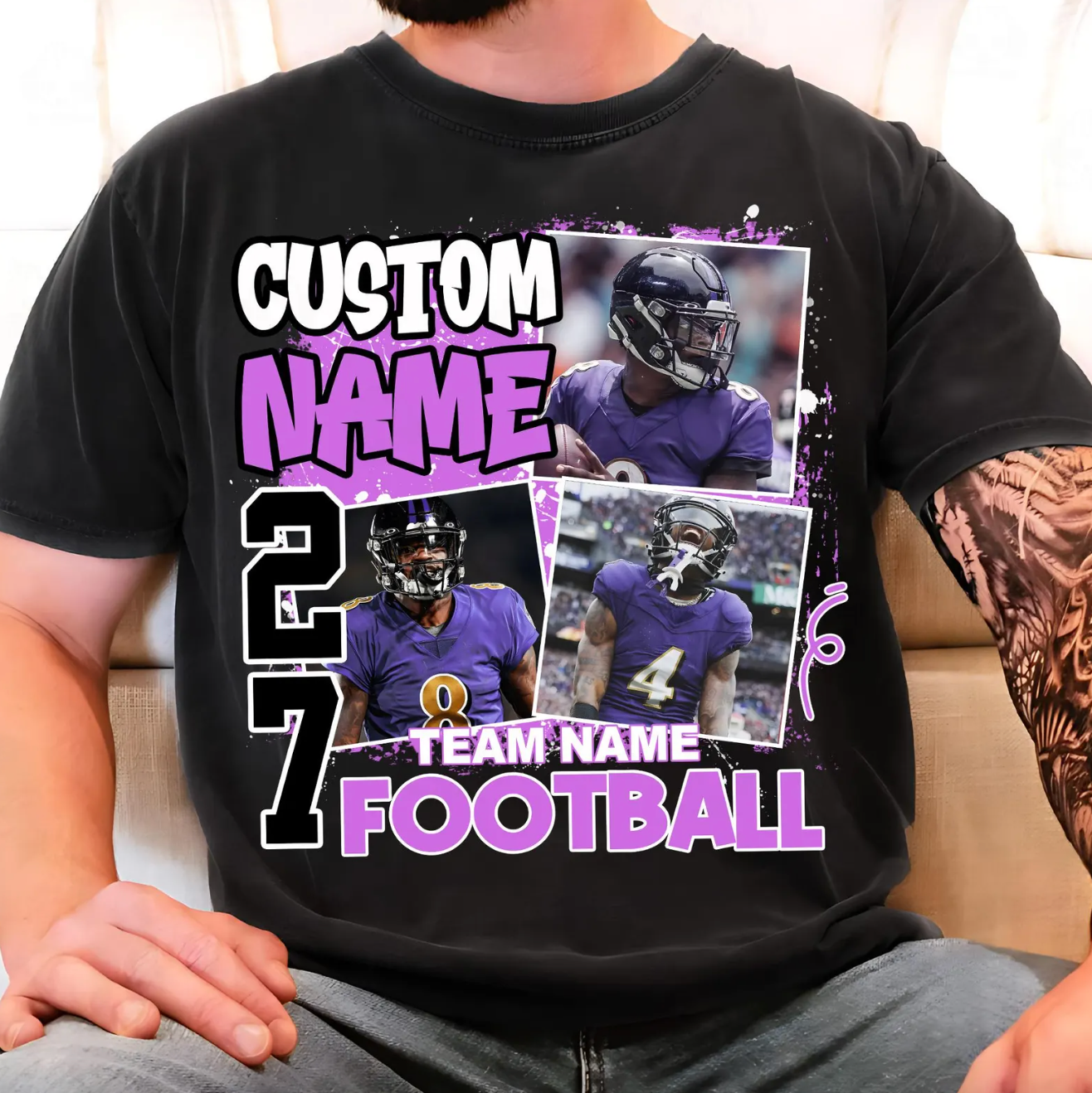 Football Picture Custom Sublimation or DTF Transfers