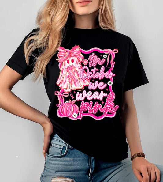 In October we wear pink Breast Cancer Sublimation or DTF Transfers