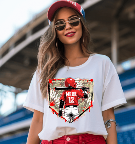 Red Baseball Custom Name and Number DTF Transfers