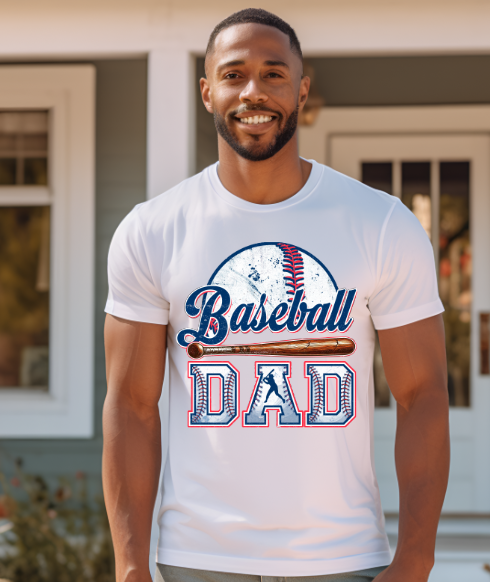 Baseball Dad and Number DTF Transfers