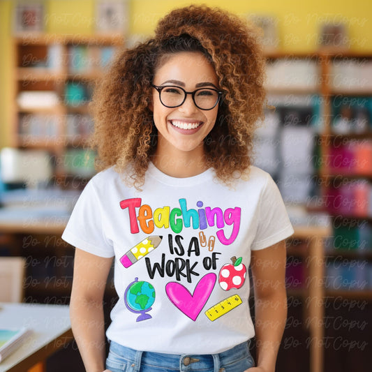 Teaching is a work of heart Ready to Press DTF Transfer