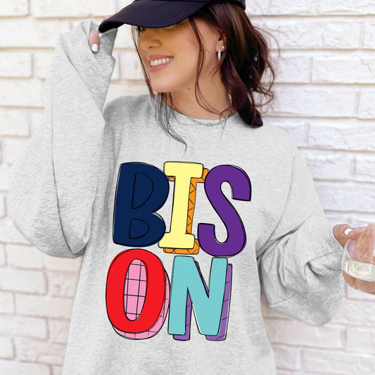 Bison School Spirit Sublimation or DTF Transfer