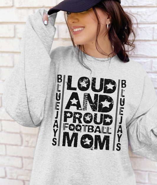 Blue Jays Football Mom School Spirit Sublimation or DTF Transfer