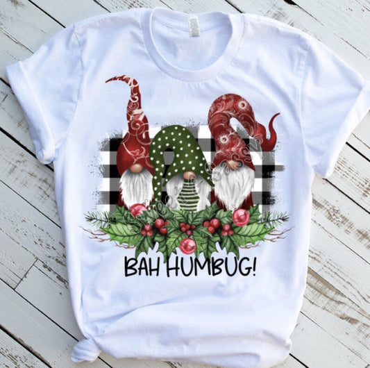 Bah Hum Bug Gnomes Sublimation or DTF Transfer