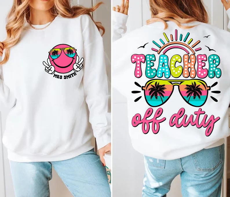 Teacher off duty with pocket Ready to Press DTF Transfer