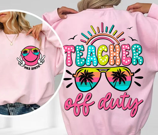 Teacher off duty with pocket Ready to Press DTF Transfer