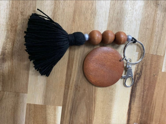 Wood Bead Key Chain