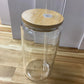 16oz Blank Sublimation Glass with Bamboo Lid & Straw, Sublimation Glass