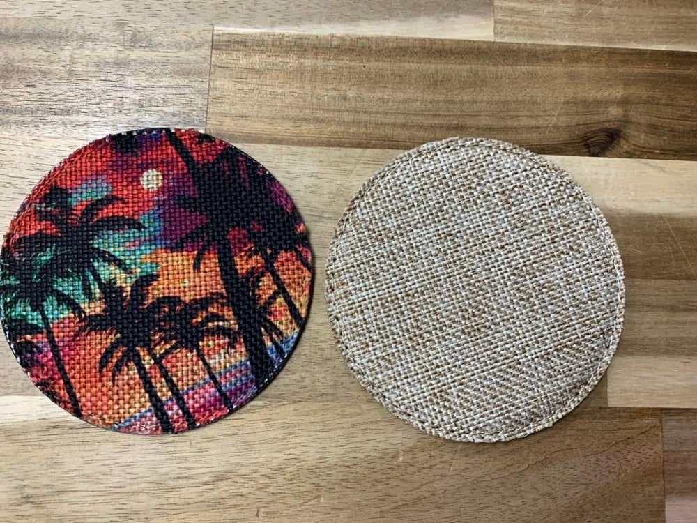 Sublimation Burlap Circle Coasters 4 inches