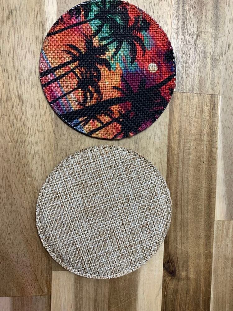 Sublimation Burlap Square Coasters 4x4 inches