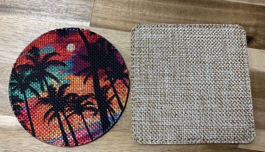 Sublimation Burlap Circle Coasters 4 inches